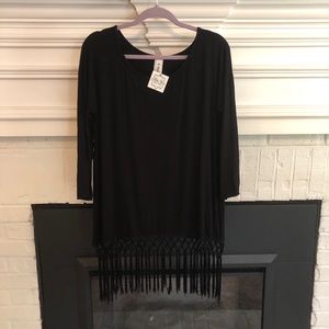 Black fringe top - R. Rouge